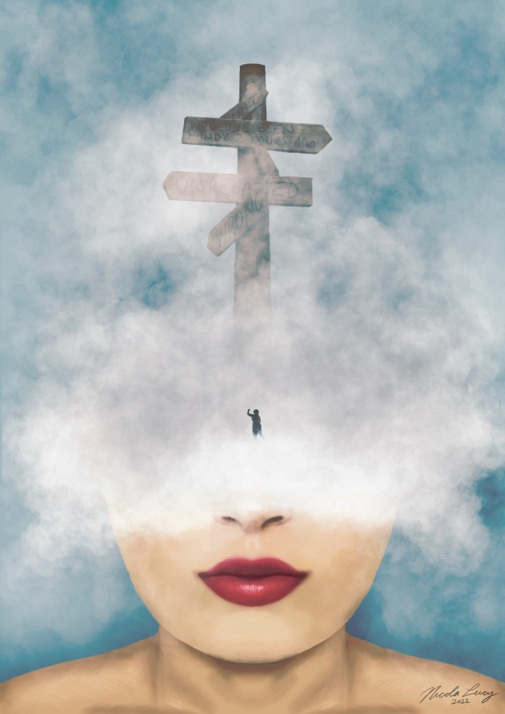 Brain Fog (2022) by Nicola Lucy Art. Please do not redistribute via any means, claim as your own, or copy this artwork.